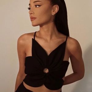 Cult Gaia NWT Black Rachel Top Size Small Flower Backless Top